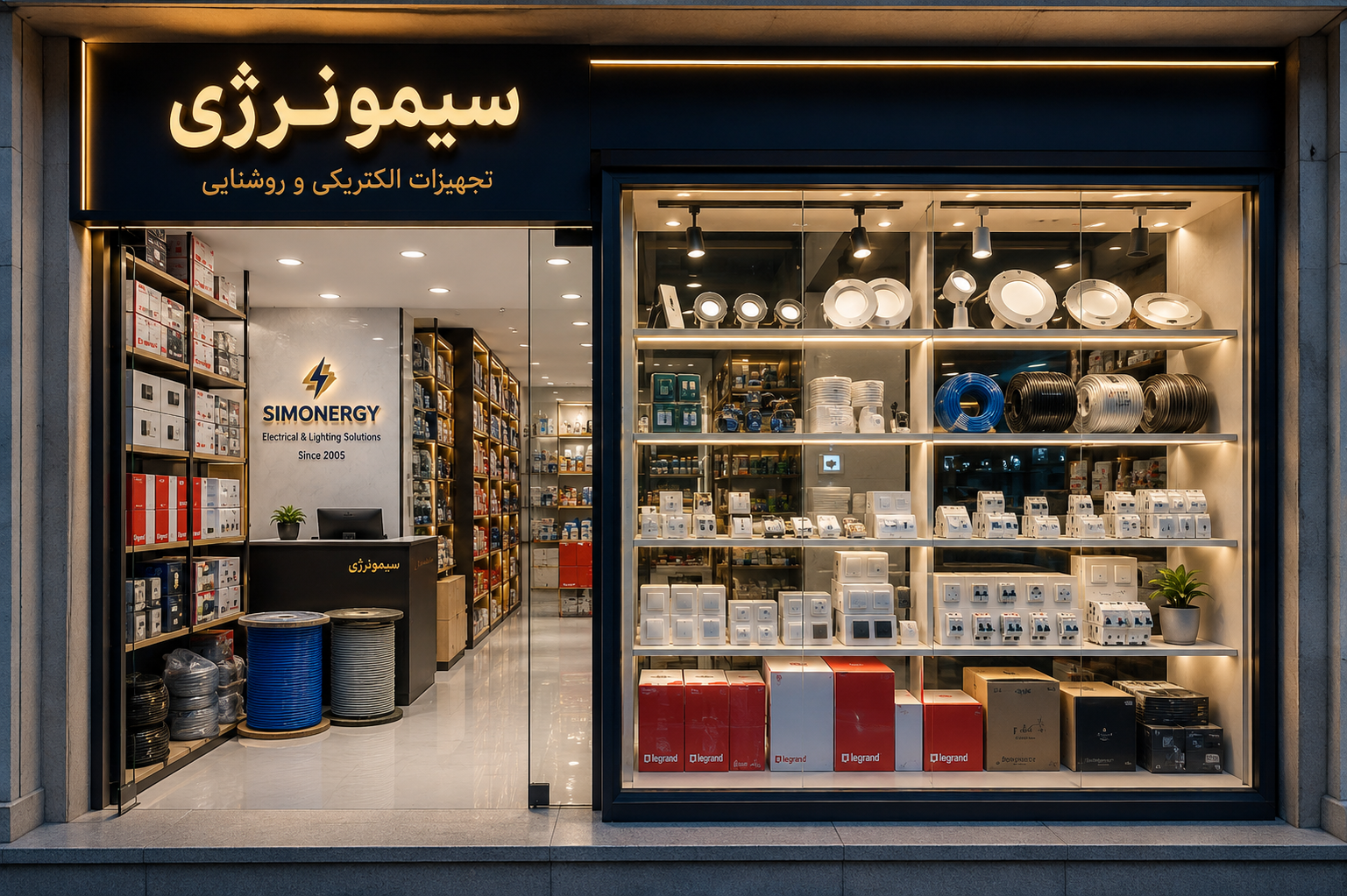 نمای مدرن فروشگاه سیمونرژی